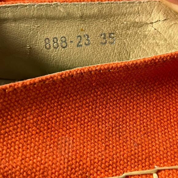 Kenzo Tiger-Embroidered Orange Canvas Espadrille Flats Size 35 (US SIZE 4) - Picture 8 of 16